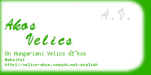 akos velics business card